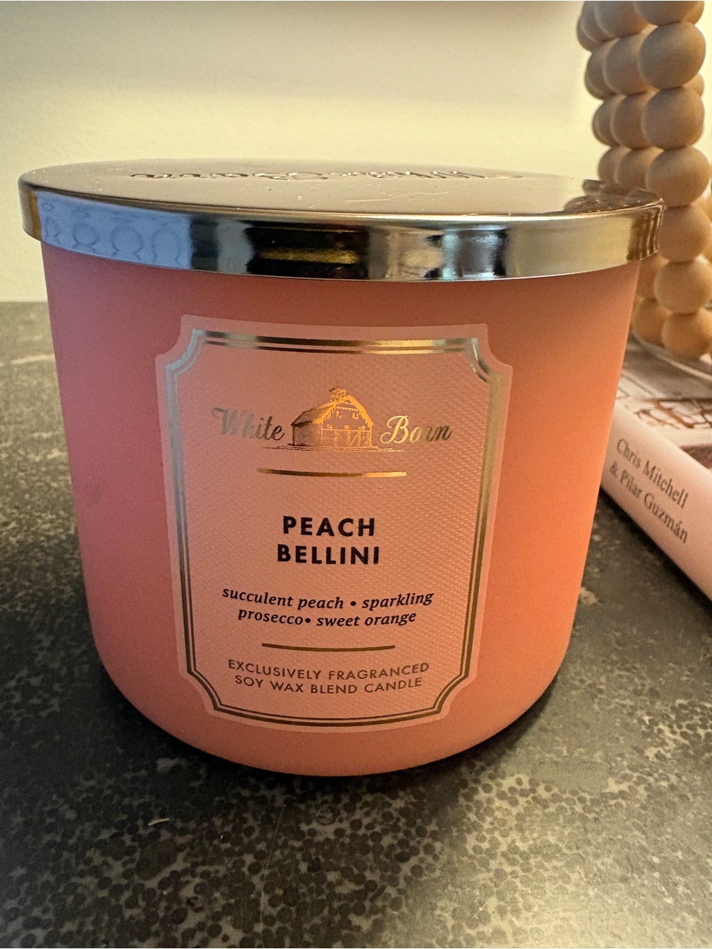 Nwt White Barn Peach Bellini Soy Wax Candle - Peach